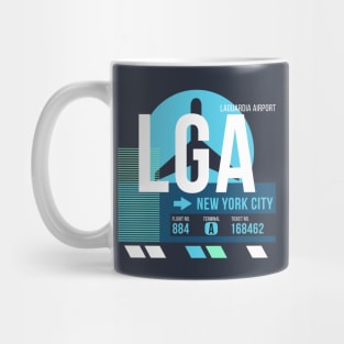 New York (LGA) Airport // Sunset Baggage Tag Mug